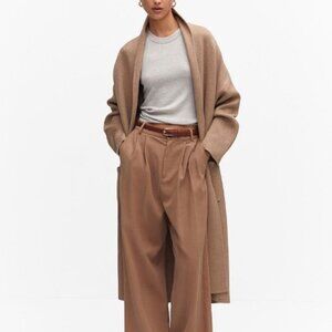 Women's Pockets Detail Oversized Knitted Coat, Size XS, Camel